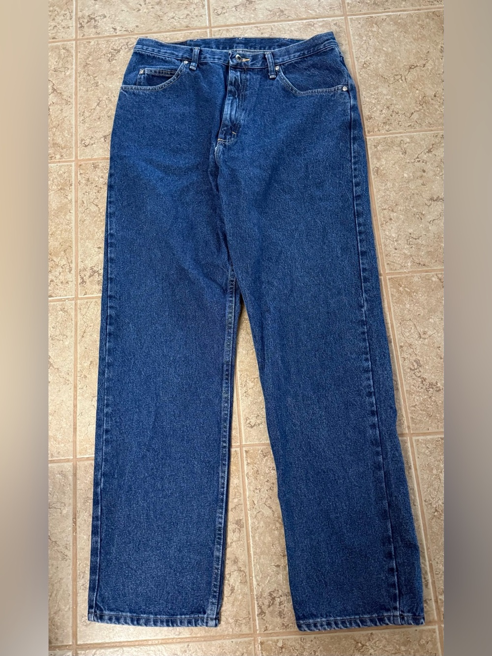 Wrangler Men's Dark Blue Straight Jeans